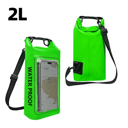 2L Waterproof Dry Bag | Touch Screen Outdoor Sack for Kayak, Rafting & Camping