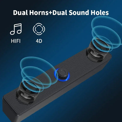 PC Soundbar Speaker | Wired & Wireless Bluetooth Soundbar for TV, Laptop & Gaming