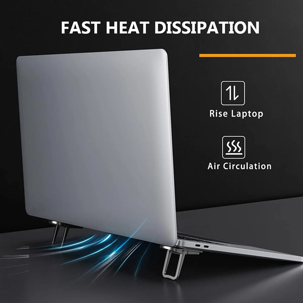 2PCS Foldable Laptop Stand Set | Adjustable Notebook & Tablet Riser with Cooling Design