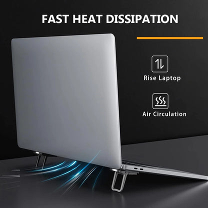 2PCS Foldable Laptop Stand Set | Adjustable Notebook & Tablet Riser with Cooling Design