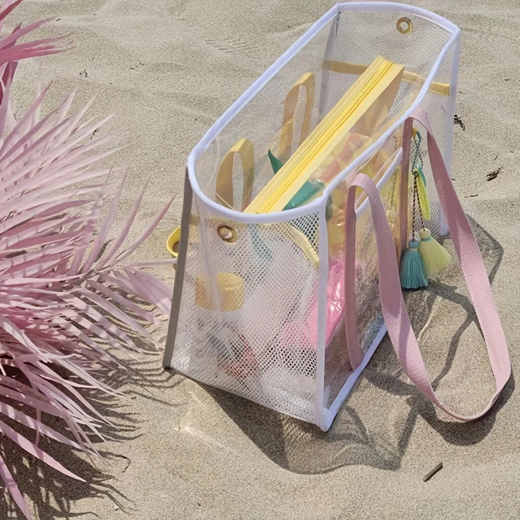 Large Clear Beach Bag | Waterproof & Sandproof Tote for Swimming, Sports & Travel