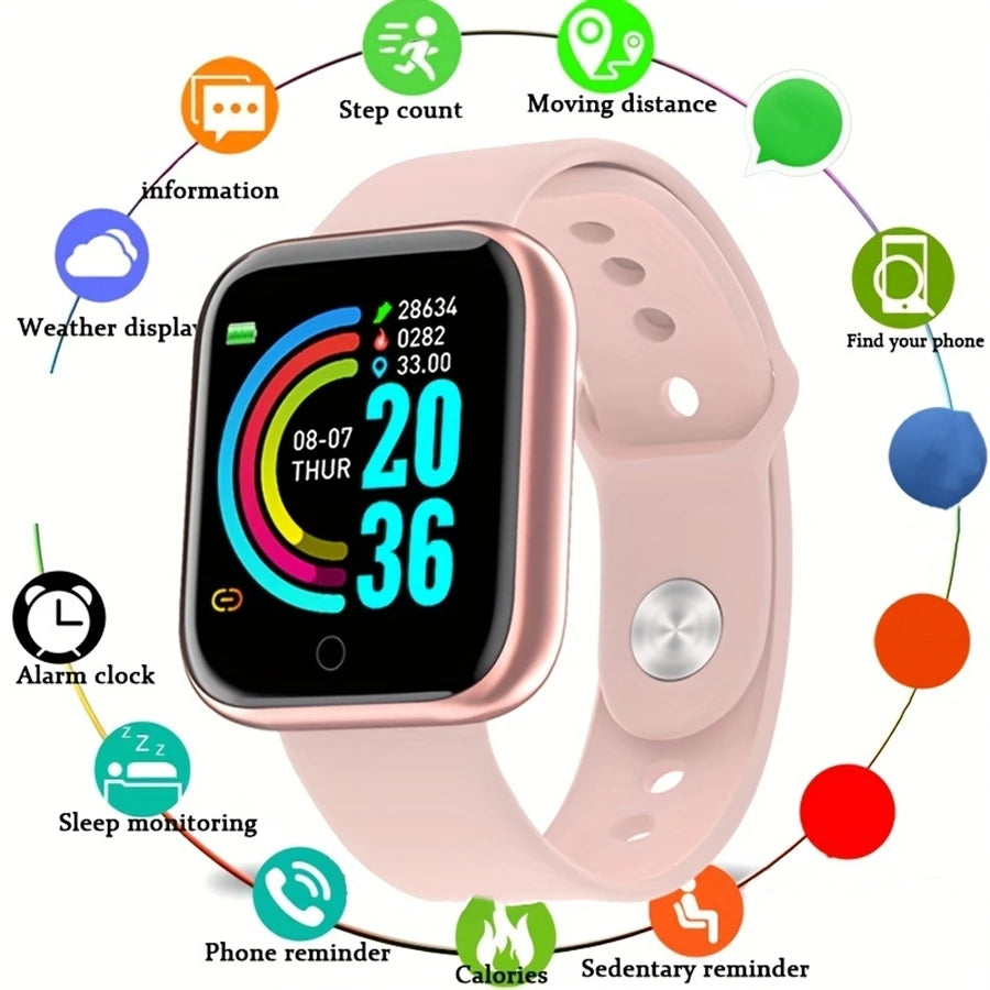 Unisex Smartwatch | Fitness Tracker, Message Alerts & Electronic Wristwatch for Android & iOS