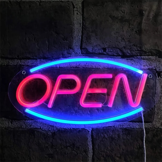 LED Open Neon Sign | USB-Powered Wall Light for Shops, Bars & Cafés