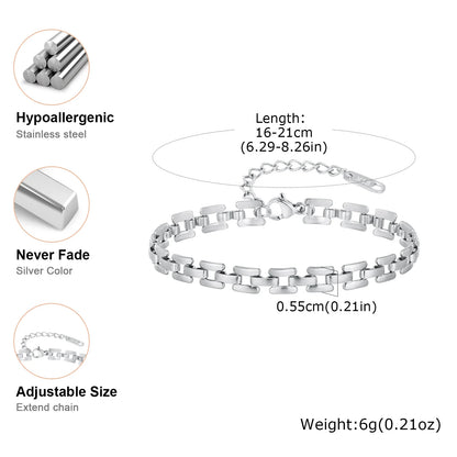 Minimalist Chain Bracelet for Women | Stainless Steel Waterproof Jewelry Gift