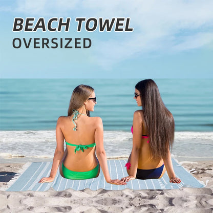 Turkish Beach Towel | Oversized Quick-Dry Sand-Free Towel for Pool & Travel