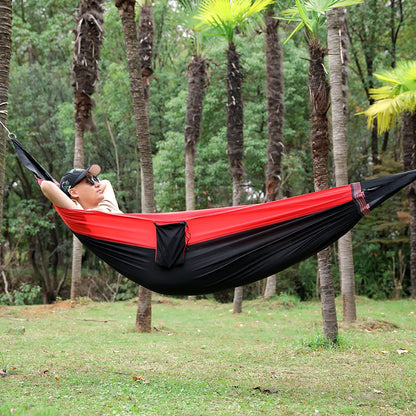 Portable Single Hammock | Colorful Parachute Fabric Bed for Camping & Travel
