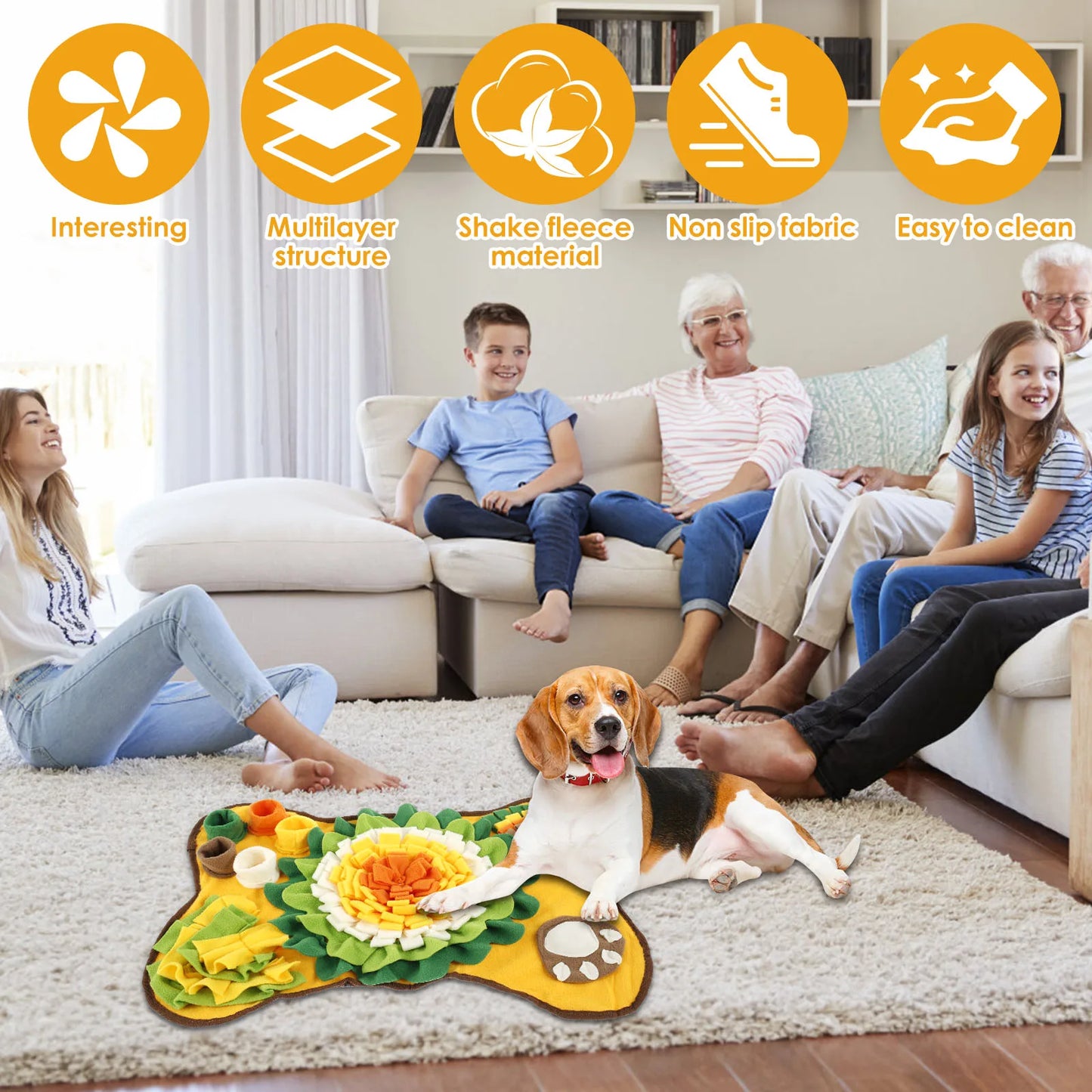 Pet Snuffle Mat | Anti-Slip Interactive Dog Treat Dispenser & Slow Feeder Pad