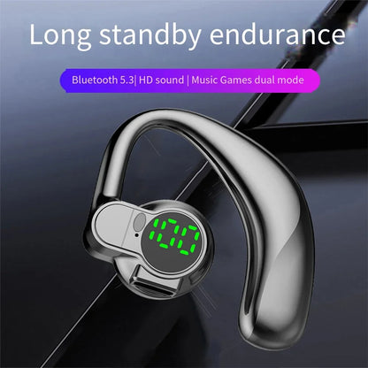 Bluetooth 5.4 Earphone | Single Wireless Earhook Headset with Mic & Noise Cancelling