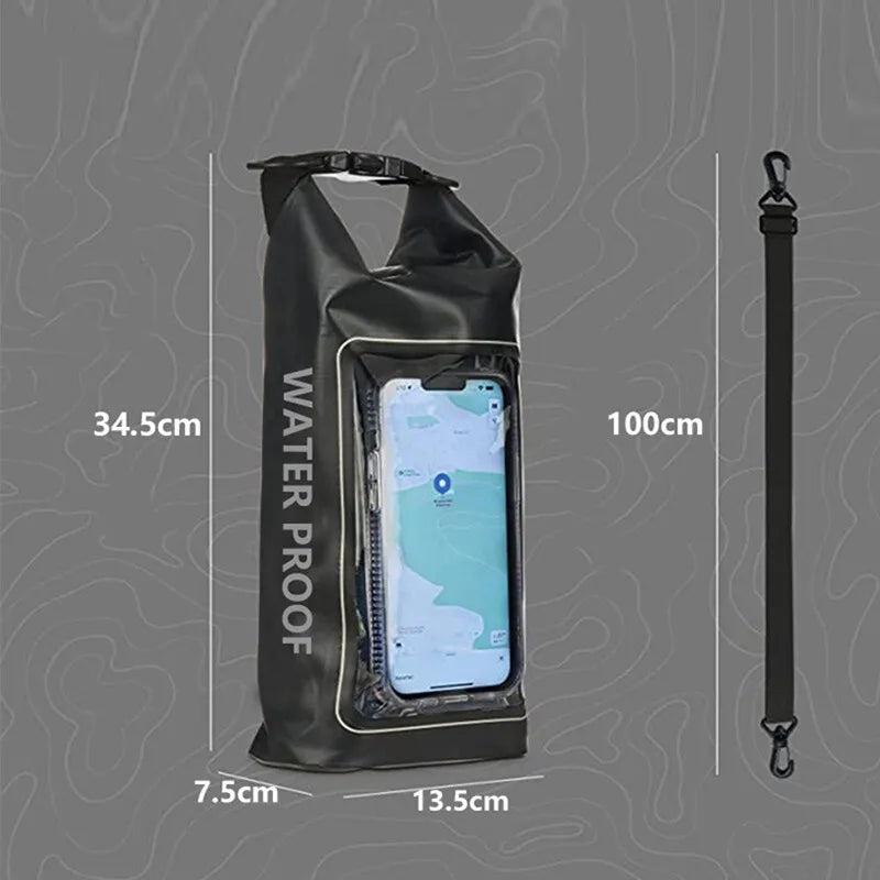 2L Waterproof Dry Bag | Touch Screen Outdoor Sack for Kayak, Rafting & Camping