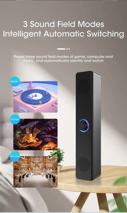 PC Soundbar Speaker | Wired & Wireless Bluetooth Soundbar for TV, Laptop & Gaming