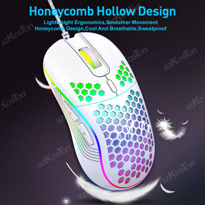 RGB Wired Gaming Mouse | Ergonomic 7200DPI Adjustable Backlit Mouse for PC & Office