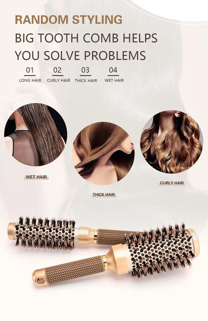 Ionic Thermal Barrel Hairbrush | Professional Round Brush for Blow Drying & Styling