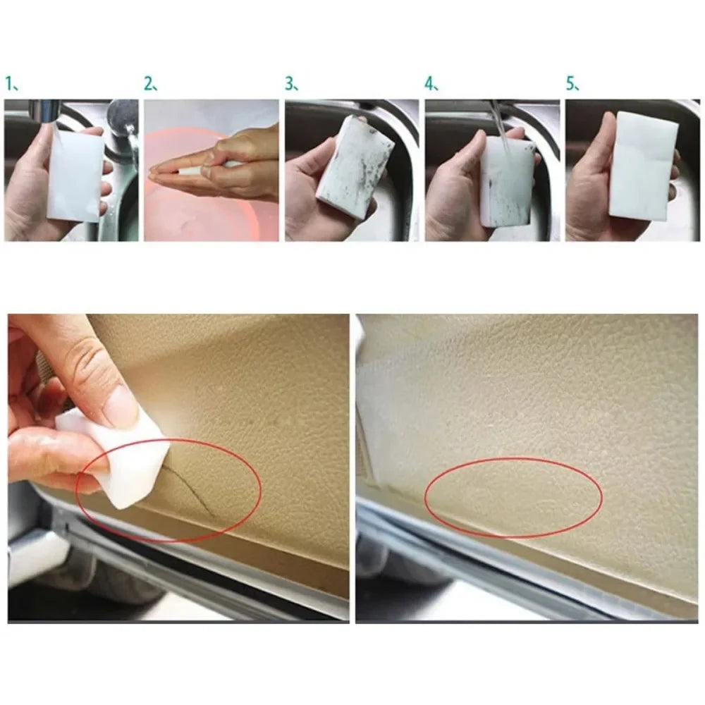 10PCS Magic Sponge Eraser | White Melamine Cleaning Sponges for Kitchen & Bathroom