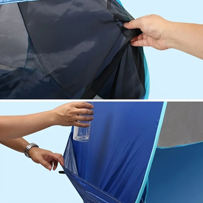 Portable Summer Beach Tent | Lightweight UPF 50+ Sun Shelter with Zip Closure