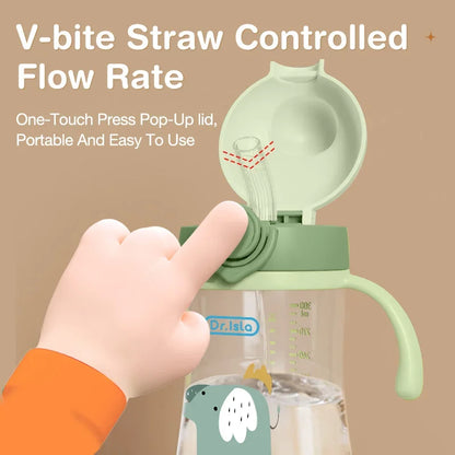 Baby Feeding Cup with Straw | 300ml Portable Training Bottle for Kids – BPA Free
