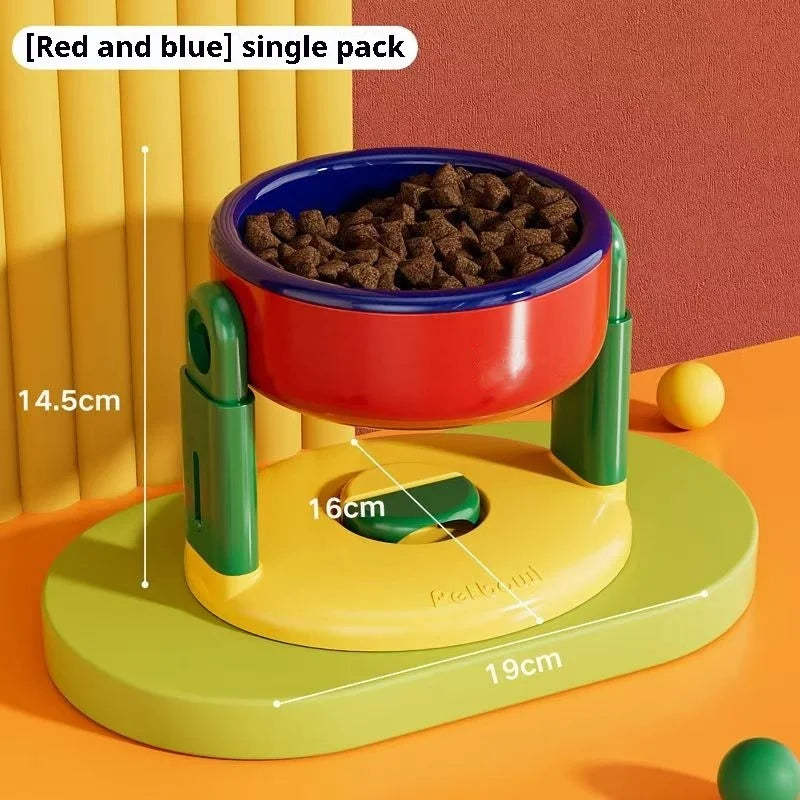 Adjustable Double Pet Feeder | Foldable Slow Feed Bowls with 3 Height Levels