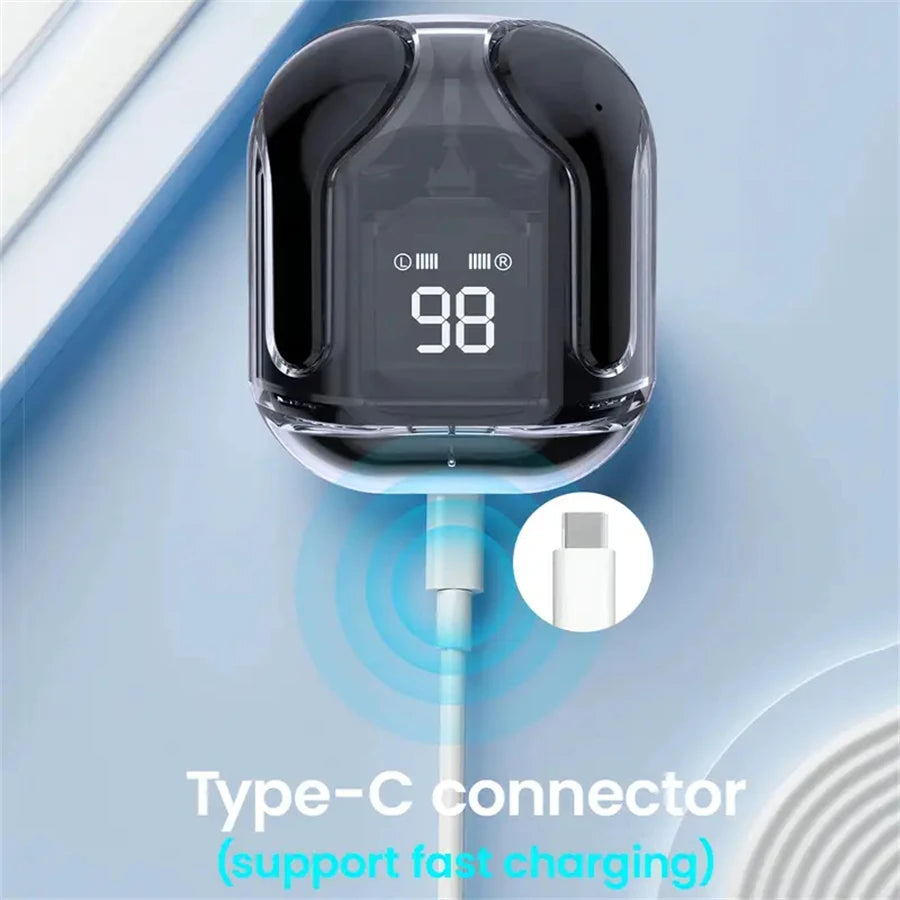 T2 Wireless Bluetooth Earphones | HiFi Stereo Headphones with LED Power Display
