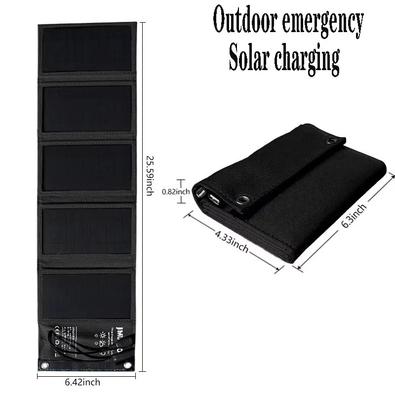 Portable Solar Charger Panel | 21W–80W Flexible USB & DC Charger for Camping