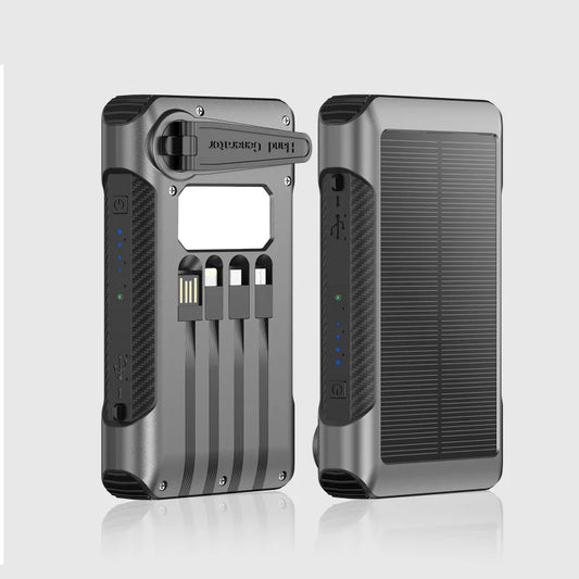 Hand-Cranked Solar Power Bank | 21000mAh Fast Charging Outdoor Emergency Charger
