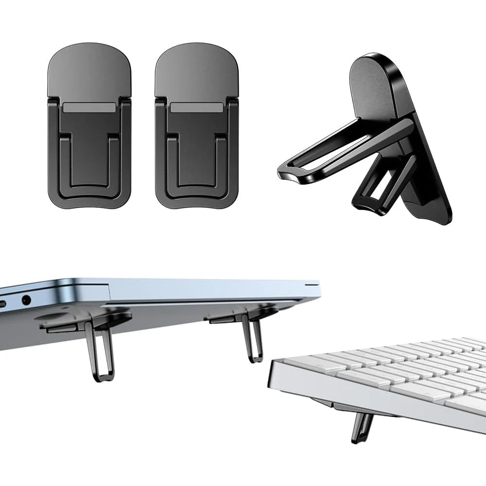 2PCS Foldable Laptop Stand Set | Adjustable Notebook & Tablet Riser with Cooling Design