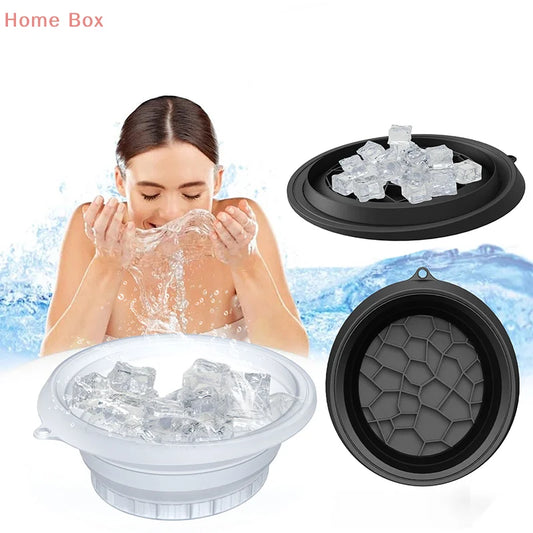 Foldable Silicone Face Ice Bath Bowl | Large Cold Therapy Facial Bowl for At-Home Skin Care