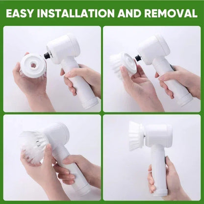 Electric Spin Scrubber | Power Bathroom Cleaning Brush with 5 Replaceable Heads