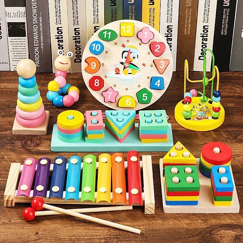 Montessori Wooden Toys | Educational Puzzles for Baby Development (Ages 1–3)