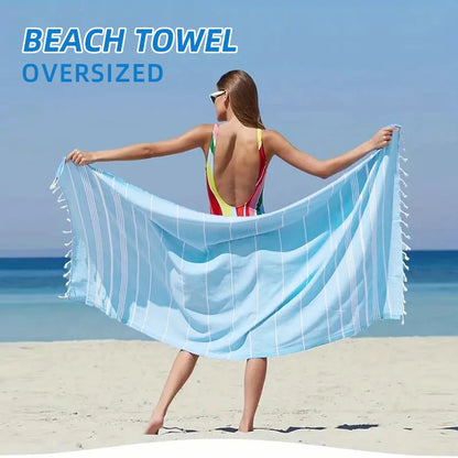 Turkish Beach Towel | Oversized Quick-Dry Sand-Free Towel for Pool & Travel
