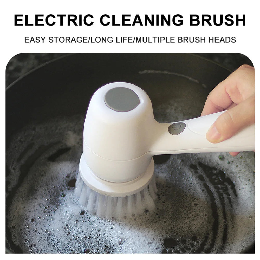 Electric Spin Scrubber | USB Rechargeable Cleaning Brush with 3 Replaceable Heads