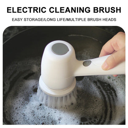 Electric Spin Scrubber | USB Rechargeable Cleaning Brush with 3 Replaceable Heads