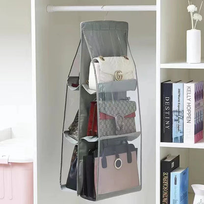 Hanging Handbag Organizer | Transparent Closet & Door Storage Bag with Pockets