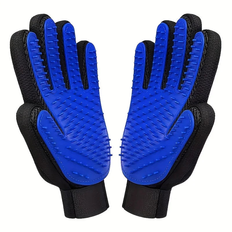 2PC Pet Grooming Gloves | Hair Removal & Massage Mitts for Dogs & Cats