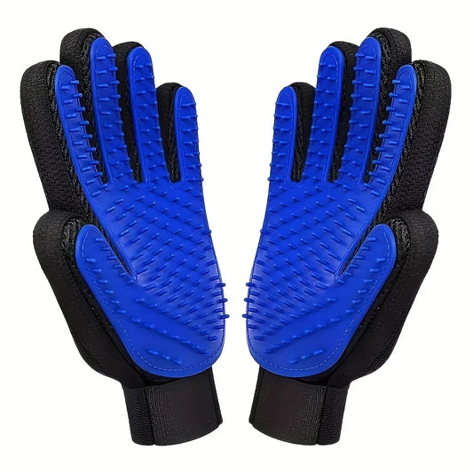 2PC Pet Grooming Gloves | Hair Removal & Massage Mitts for Dogs & Cats