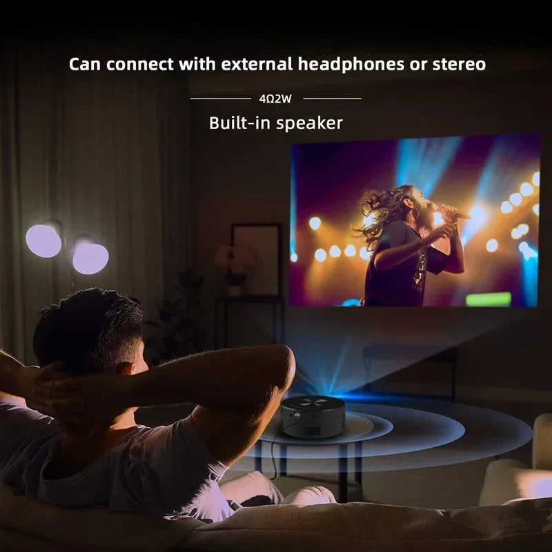 Mini YT200 Projector | Portable 1080P Home & Outdoor Projector with Built-in Speaker