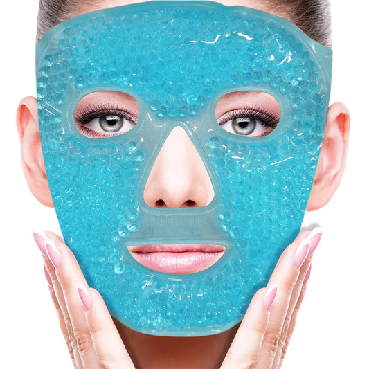 Full Face Ice Mask | Hot & Cold Gel Compress for Facial Massage & Spa Care