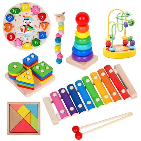 Montessori Wooden Toys | Educational Puzzles for Baby Development (Ages 1–3)