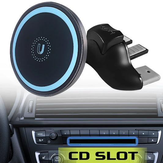 Magnetic Car Phone Holder | CD Slot MagSafe Mount for iPhone & Universal Phones