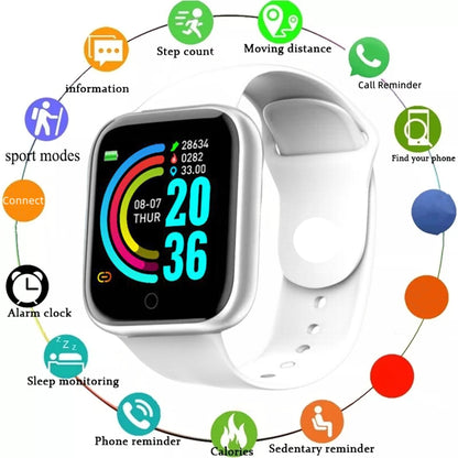 Unisex Smartwatch | Fitness Tracker, Message Alerts & Electronic Wristwatch for Android & iOS