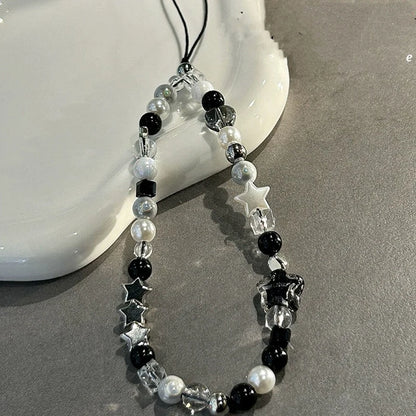 Star Pearl Beaded Phone Chain | Handmade Phone Strap & Charm Lanyard Gift