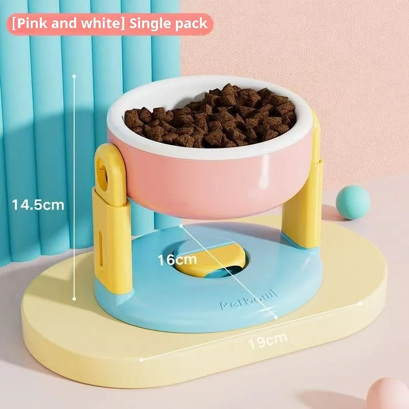 Adjustable Double Pet Feeder | Foldable Slow Feed Bowls with 3 Height Levels