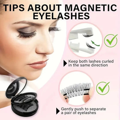 8PCS Magnetic Eyelash Kit | Reusable Natural False Lashes with Eyeliner & Applicator