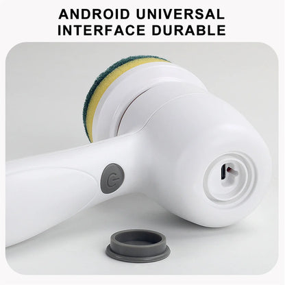 Electric Spin Scrubber | USB Rechargeable Cleaning Brush with 3 Replaceable Heads