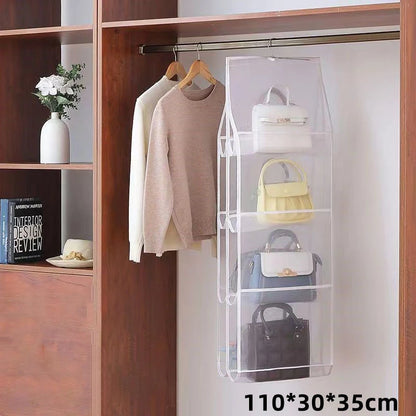 Hanging Handbag Organizer | Transparent Closet & Door Storage Bag with Pockets