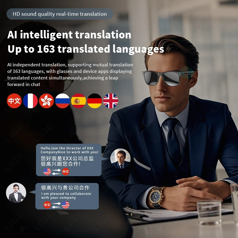 AI Smart Glasses | High-Tech Eyewear with Sunglass, Blue Light & Myopia Lens Options