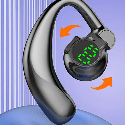 Bluetooth 5.4 Earphone | Single Wireless Earhook Headset with Mic & Noise Cancelling