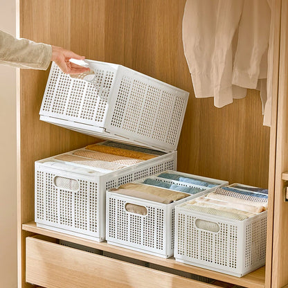 Foldable Storage Basket | Adjustable Closet Organizer Box for Clothes & Underwear