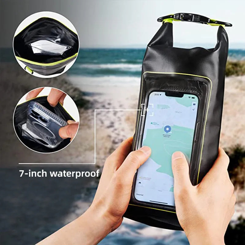 2L Waterproof Dry Bag | Touch Screen Outdoor Sack for Kayak, Rafting & Camping