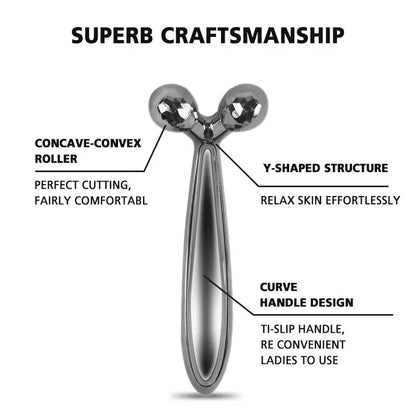 3D Y-Shaped Facial Massage Roller | 360° Rotating Face Slimming & Lifting Tool