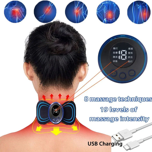 Electric Pulse Neck Massager | 8-Mode, 19-Gear Pain Relief & Muscle Relaxation Tool