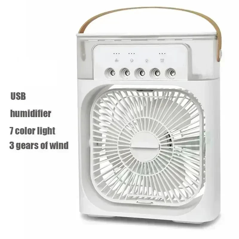 3-in-1 Mini Air Cooler | Portable Fan, LED Night Light & Humidifier for Home & Office